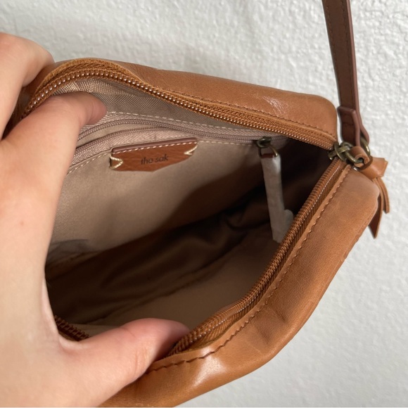 The Sak Leather Crossbody Tooled Floral Brown - Picture 4 of 5